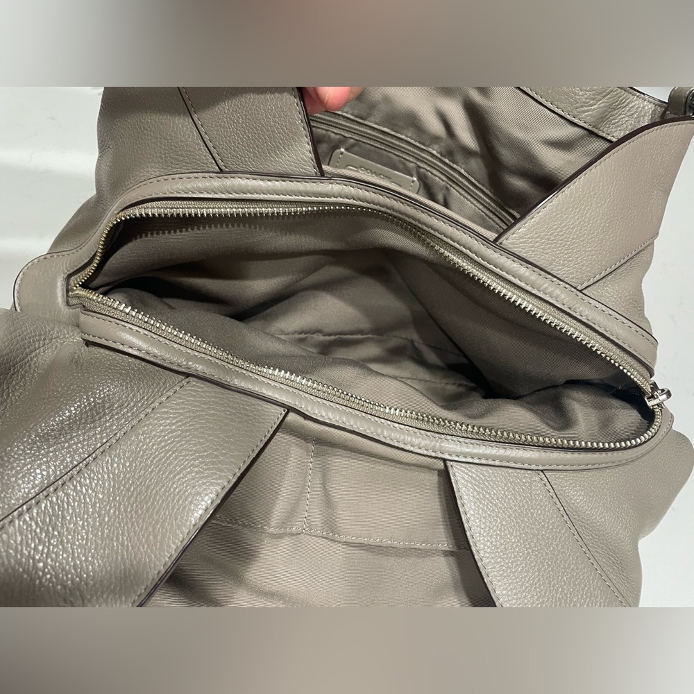 Coach Lexy Edie Shoulder Bag Pebbled Leather Taupe Beige - Picture 12 of 13